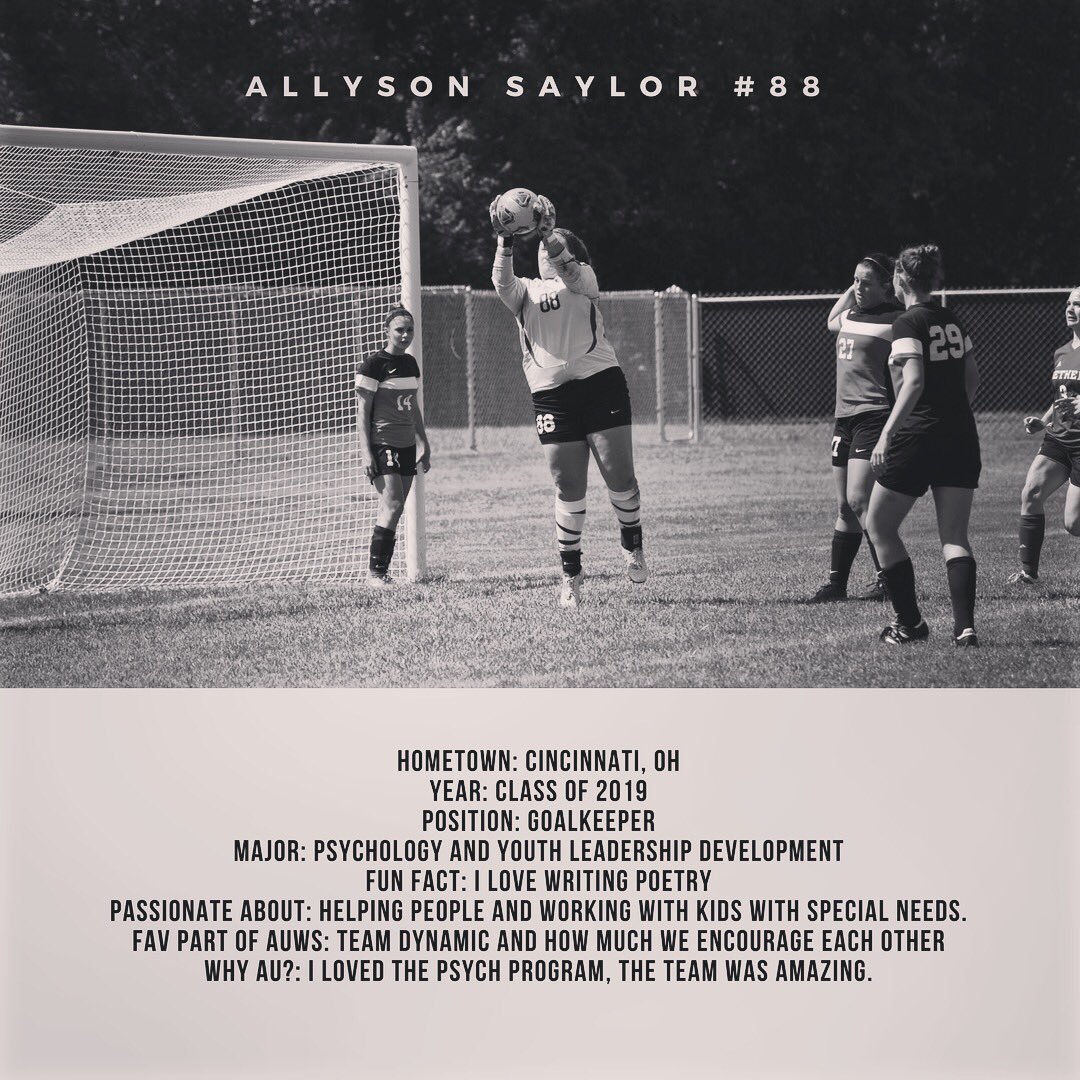 AURavensWS's tweet image. Going for the dramatic black and white look with Allyson Saylor ⚽️🥊🥅 #FebruaryFeature #EveryMinuteCounts