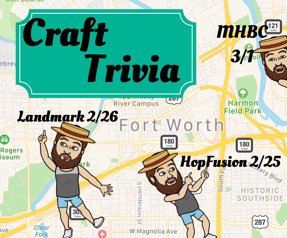 mattimus824's tweet photo. Busy busy busy week.
@HopFusionAle tonight at 7.
@LandmarkFW tomorrow at 7 sponsored by @tarrantyr .
@MartinHouseBrew Thursday at 6.
#crafttrivia #craftbeer #trivianight #haveanICEday https://t.co/hIKuxW9HuT