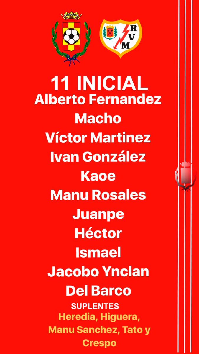 atleticodepinto's tweet photo. 📋 Alineación confirmada por parte de los nuestros #vamospinto #PintoRayo https://t.co/OfRU2XeiGG