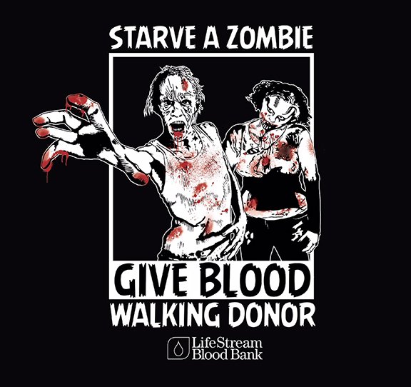 lifestreamblood's tweet photo. Today is the final day to #Donateblood at a LifeStream donor center and get a zombie-themed T-shirt so you can cheer on Rick and the gang during the mid-season premiere tonight in your new threads! #bLEADbyexample https://t.co/iL0oRBVHqc