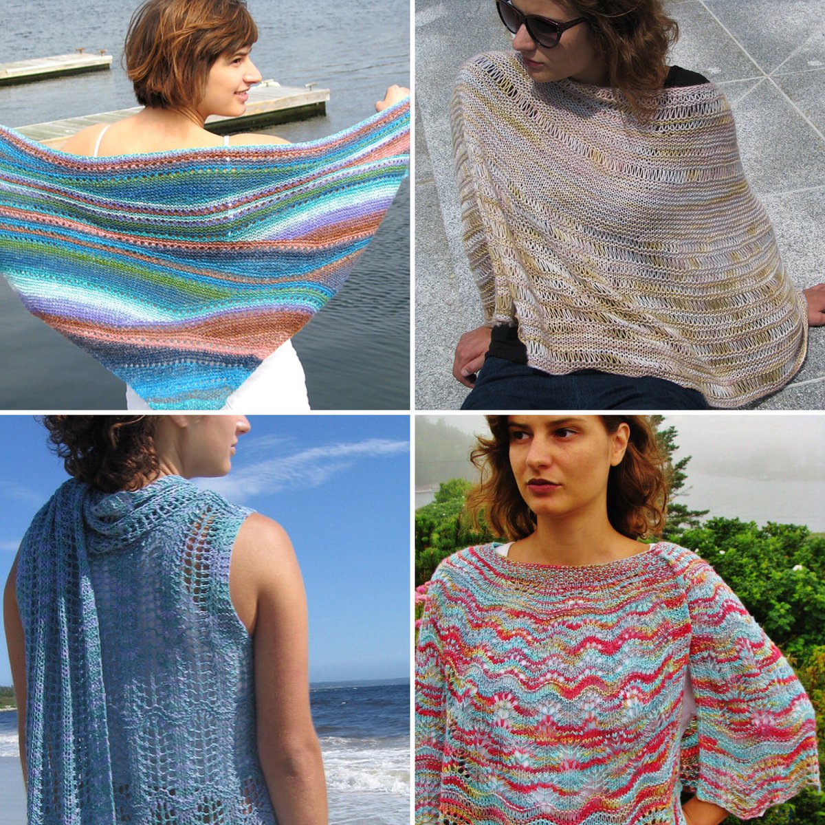 ilga_leja's tweet photo. My four bestselling patterns from 2017 are now available as a set from Ravelry for $15.95 CAD. https://t.co/gFABlmuT65 #ilgaleja #bestsellingpatterns #wavesoflacevest #bermudascarf #summerinthecityponcho #earlymorningmistcapelet https://t.co/ka7fHoRqxK