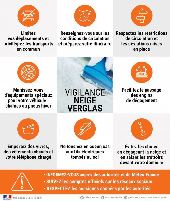 prefet06's tweet photo. ⚠️ #vigilanceorange #neige #verglas à compter de minuit dans les #AlpesMaritimes : la limite pluie ☔️ neige ❄️ descend au cours de la nuit de 600 m à 200/300 m puis jusqu’au littoral ; jusqu’à 5 cm de ❄️ en-dessous de 500 m ; LIMITEZ VOS DÉPLACEMENTS @VigiMeteoFrance https://t.co/s7myRUnNgG