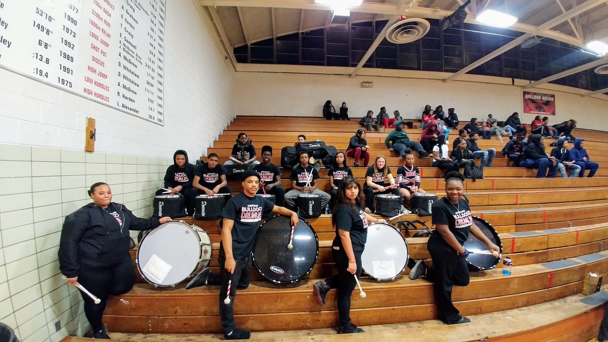 Bulldog Drumline supporting <a href="/RobiAthletics/">Robichaud Athletics</a> Boy's Varsity Basketball
