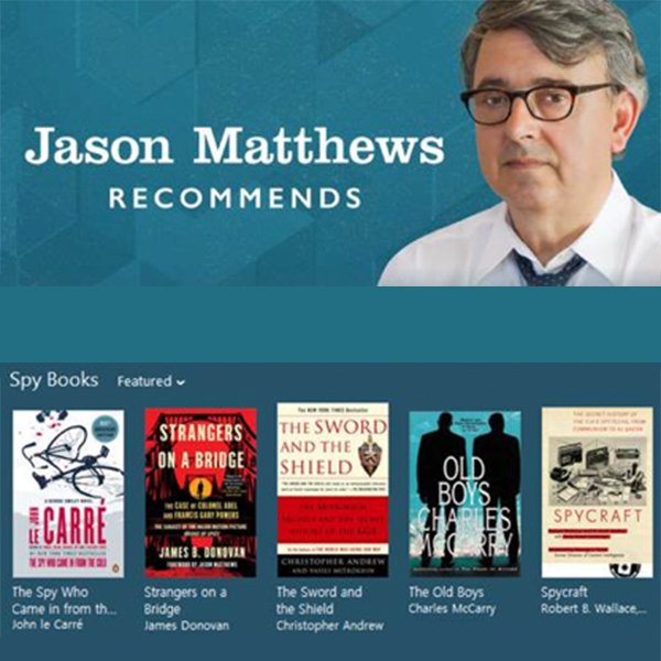 ScribnerBooks's tweet photo. A few more for the #TBR stack: Former CIA-officer and bestselling #RedSparowTrilogy author #JasonMatthews picked 5 of his favorite spy novels for @iBooks #AuthorsRecommend https://t.co/80pEW2c1dV https://t.co/jjcR2qCYci