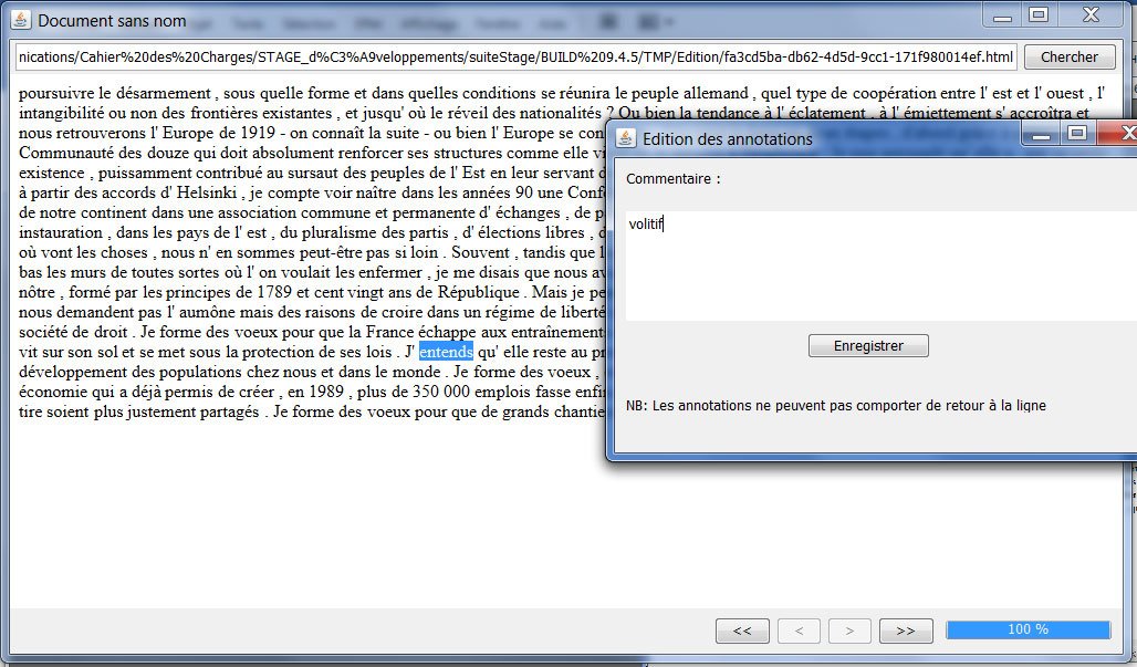 JML_textopol's tweet photo. Annotation directe par édition du corpus dans #TextObserver. Doubler cliquer sur un mot ou énoncé et attribuer la valeur souhaitée. https://t.co/oH9E79RQoW