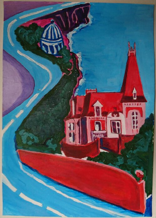 ps1art's tweet photo. Nouvelle oeuvre #PS1art 
Inspiration #Bretagne 
#architecture #villa @Villededinard 
#peinture #artcontemporain https://t.co/dxKQl7slvO