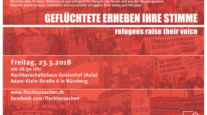 redsideNBG's tweet photo. Schon mal vormerken:
Geflüchtete erheben ihre Stimme IV vom Aufschrei zum Widerstand…
Weg mit dem #Lagersystem – #Bleiberecht für alle!
@FluchtursachenT bekämpfen – #Solidarität aufbauen!
info: https://t.co/IEiudbfP7N https://t.co/40dbknR6bD