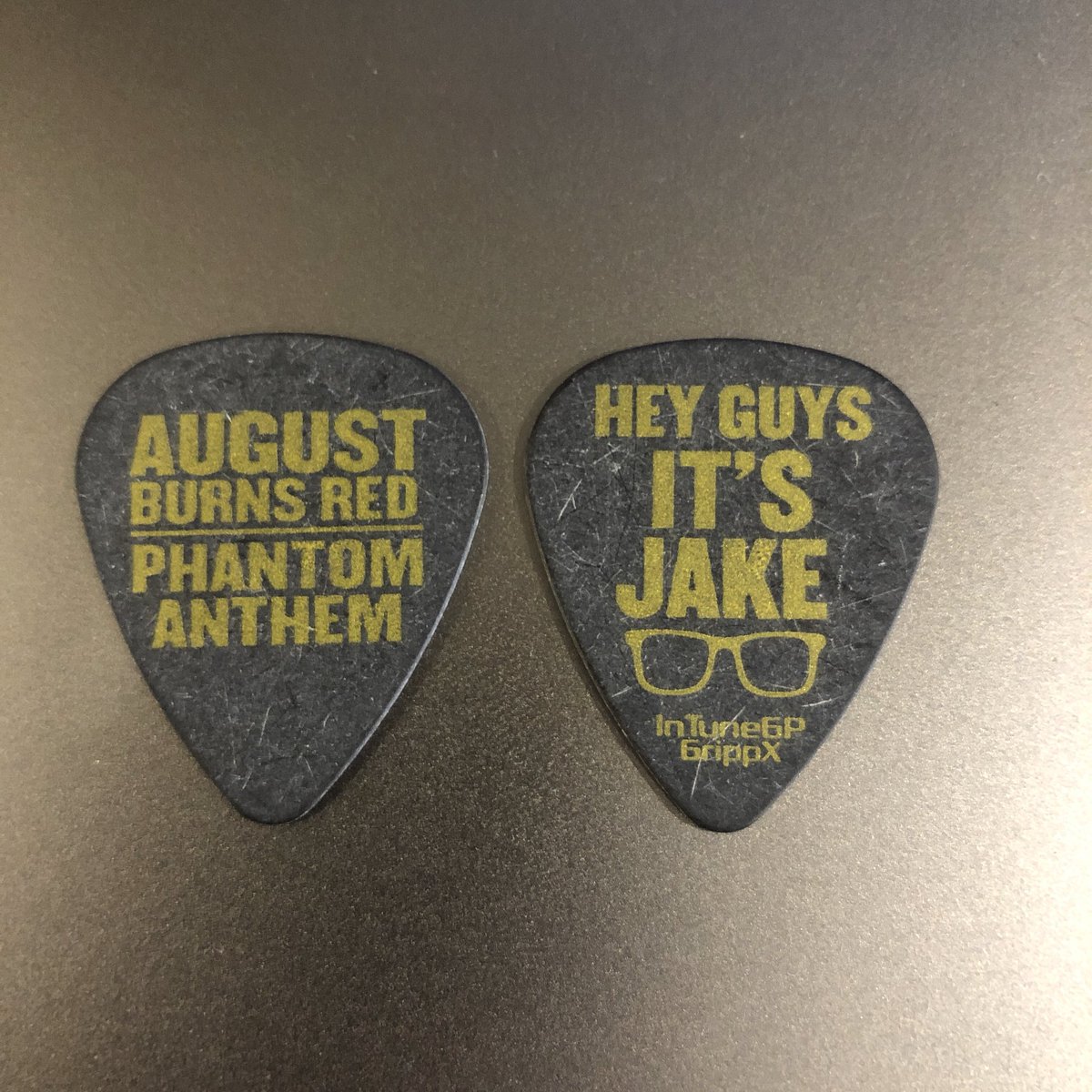 JBBrubaker's tweet photo. My new guitar picks for the upcoming Euro tour. #ItsJake https://t.co/fj7psYNzXS