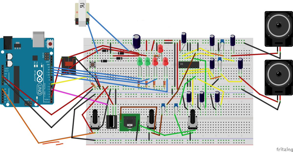 aslackw's tweet photo. I built audio amplifier using #arduino 
#c #ArduinoC #embededsystems #RaspberryPi #Arduino https://t.co/RM0tM64lut