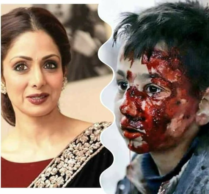 Twitter and Facebook are flooding with RIP Sridevi,but what about 5000+ who were killed past week and are still dying! No one tweeted or shared a post about them ! #Syria