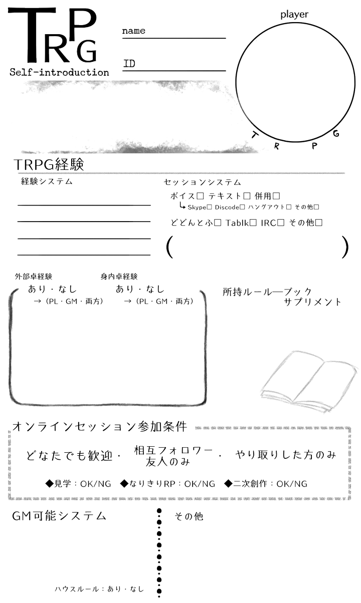 Trpg 自己紹介 シナリオ紹介 卓関係の連絡等に使えるテンプレ色々 Togetter