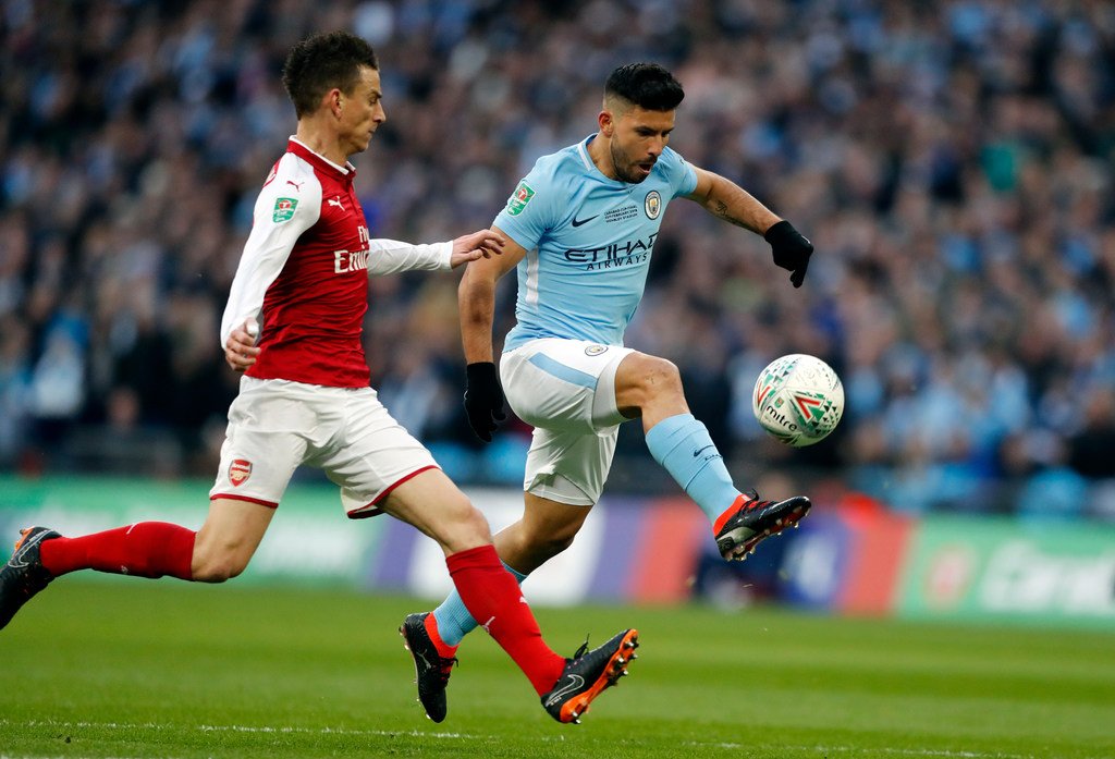 Sergio Agüero en sus últimos 5 partidos contra Arsenal ⚽️ ⚽️ ⚽️ ⚽️ ⚽️ 5 goles en sus últimos 5 partidos. #CarabaoCupFinal