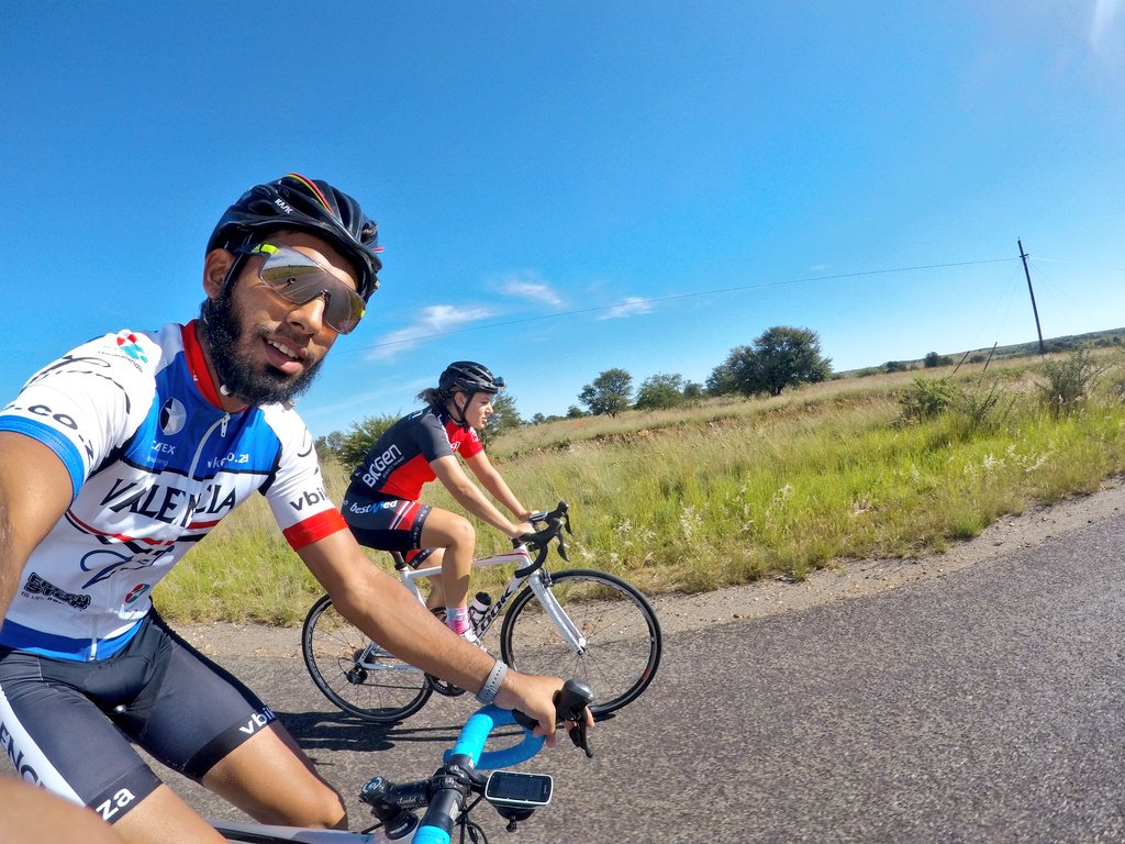 Great catching up with this wonderful lady from @Team_Bestmed
<a href="/NicoleneMarais3/">Nicolene Marais</a>

It's a pleasure riding with interesting people who have such great personalities, goals and ambitions.

I'm fortunate to have her as my @NWUpukkeFIETSRY team mate and training buddy.
<a href="/naeem_valencia/">Valencia</a>