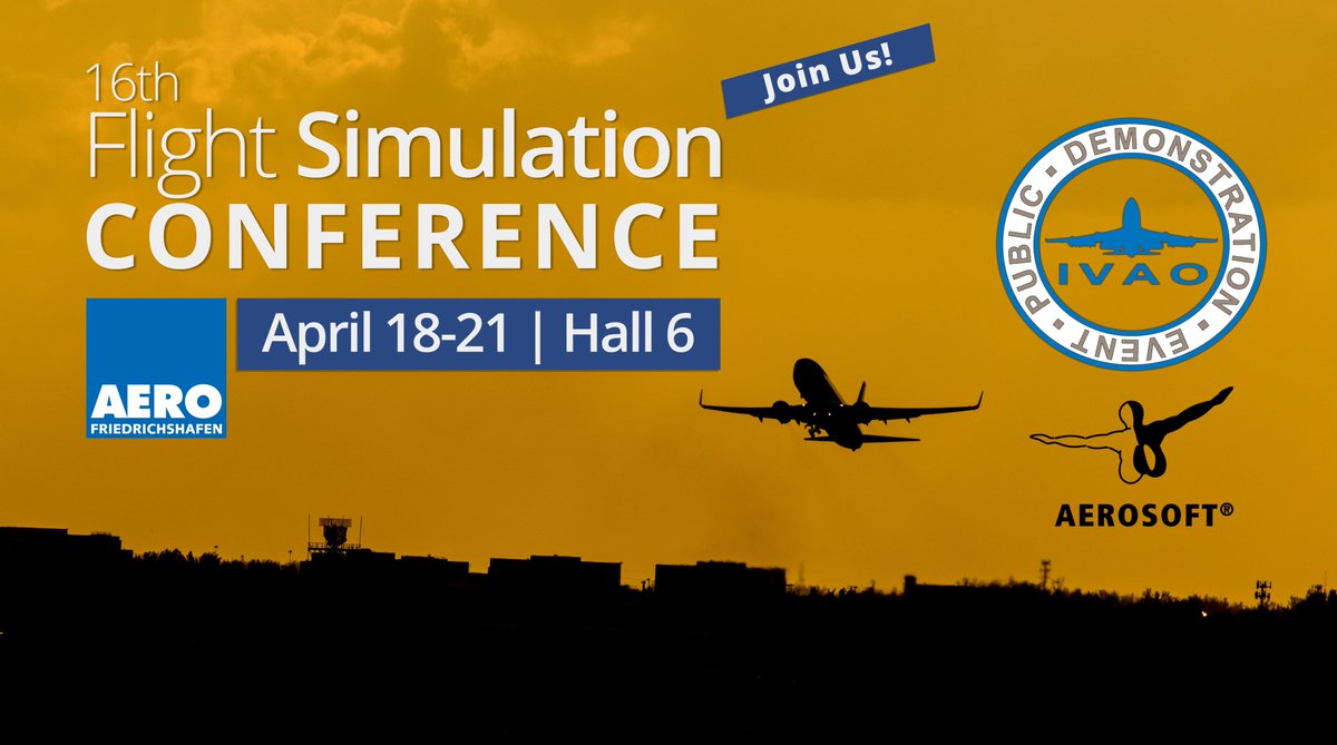 For the aviation lovers & IVAO Lovers - Errr... Shortly, for YOU! IVAO will be at 16th German Flight Simulation Conference at Friedrichshafen, Germany, from 18th April to 21st April! Who's coming? :D #aerofriedrichshafen l.ivao.aero/16thFSConferen…
