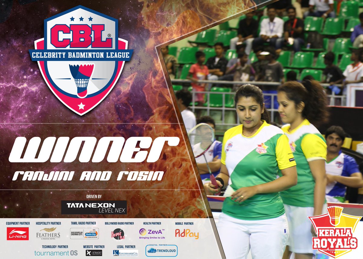 Trendloud's tweet photo. The women's double clash goes in favour of the ladies from #KeralaRoyals!
#CBL #CBL2018 #cblseason2 https://t.co/brBVxIC5Ot
