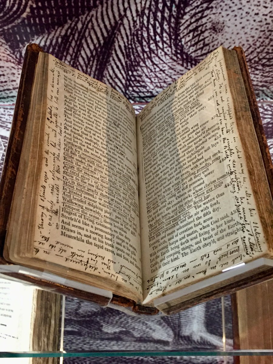 Keats's personal copy of Paradise Lost. There are copious notes on every page. In the Romantic era marginalia were seen as a form of literary expression.