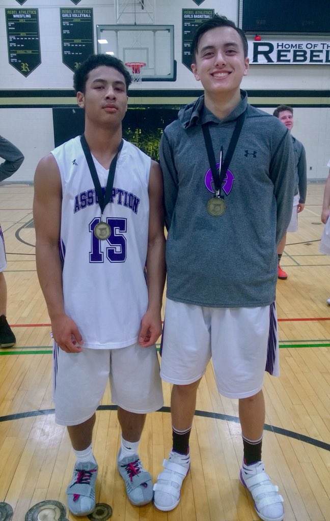 coachsteer's tweet photo. Assumption Raiders + Windsor Tier 1 MVP and All Star headed to @ofsaabasketball WECSSAA + SWOSSAA Champs! #OFSAAPembroke2018 https://t.co/6XgojeMBdX