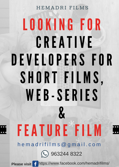 ReachEntertain's tweet photo. #StartYourImpossible
Hemadri Films is looking for creative developers for short films, web-series, feature length films.

Be a part of growing film production house. #hemadrifilms

☎️Please contact: hemadrifilms@gmail.com
📱Whatsapp +91 993244 8322

https://t.co/cb7mrH6thU https://t.co/oOyFkqr6Yk