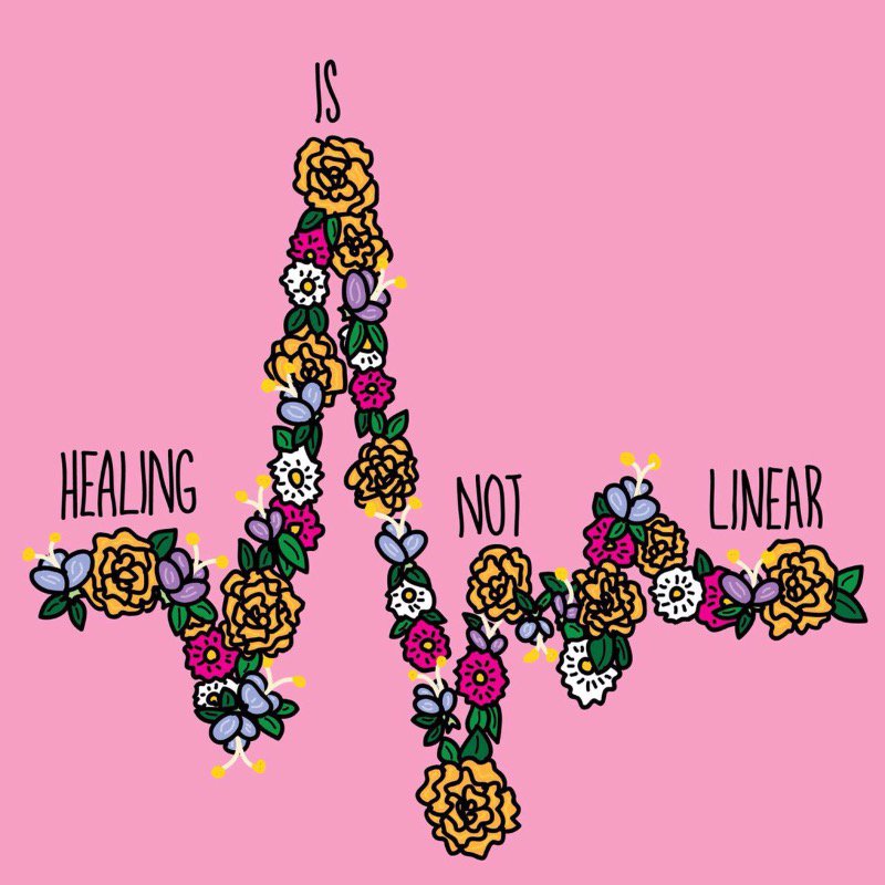 Healing isn’t a straight line-nor does it have a right timeframe. #bekind