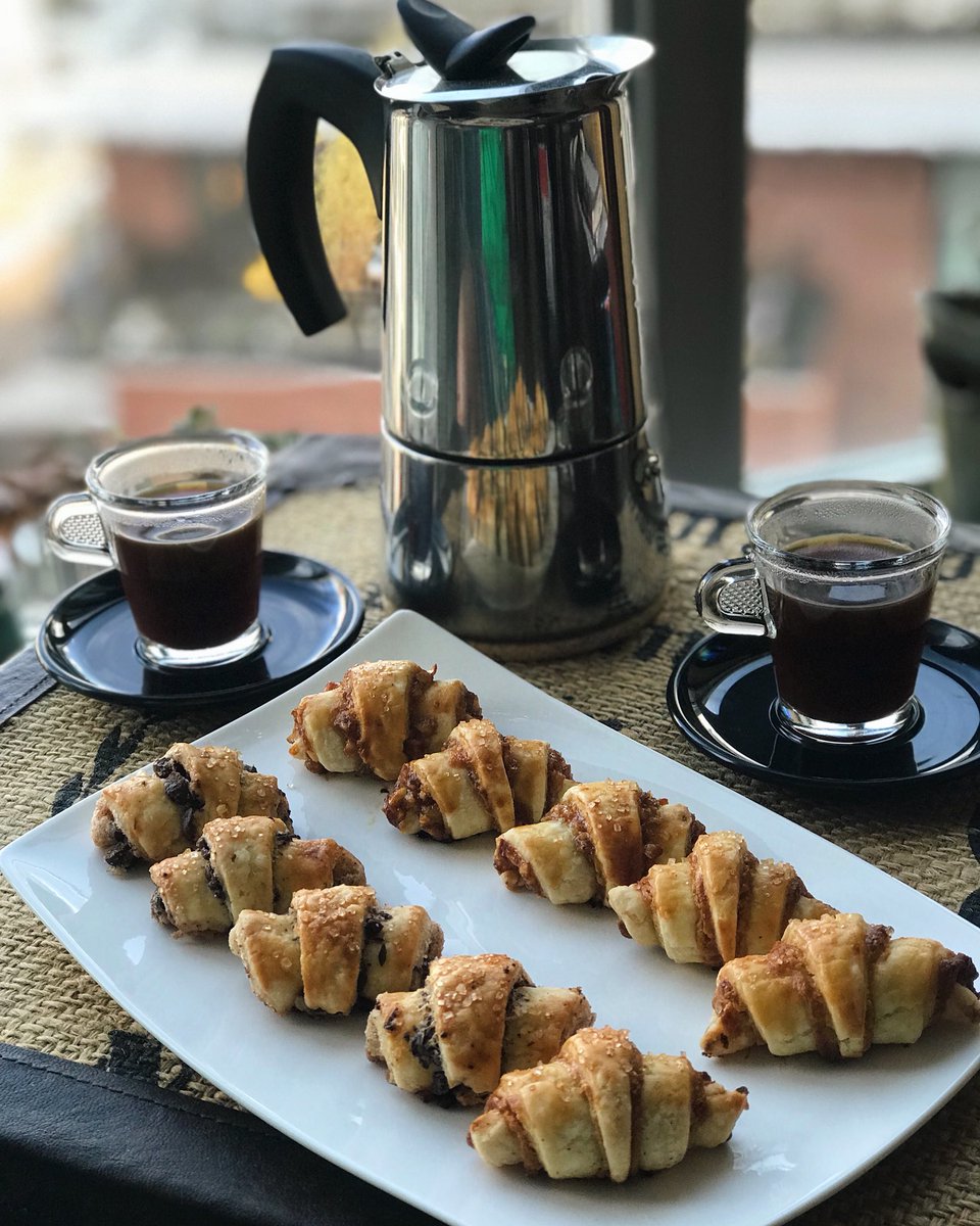 bottomlessbaker's tweet photo. Sunday morning rugelach, espresso, and sun - what could be better? 
#jarrytype https://t.co/wi3H0eklYI