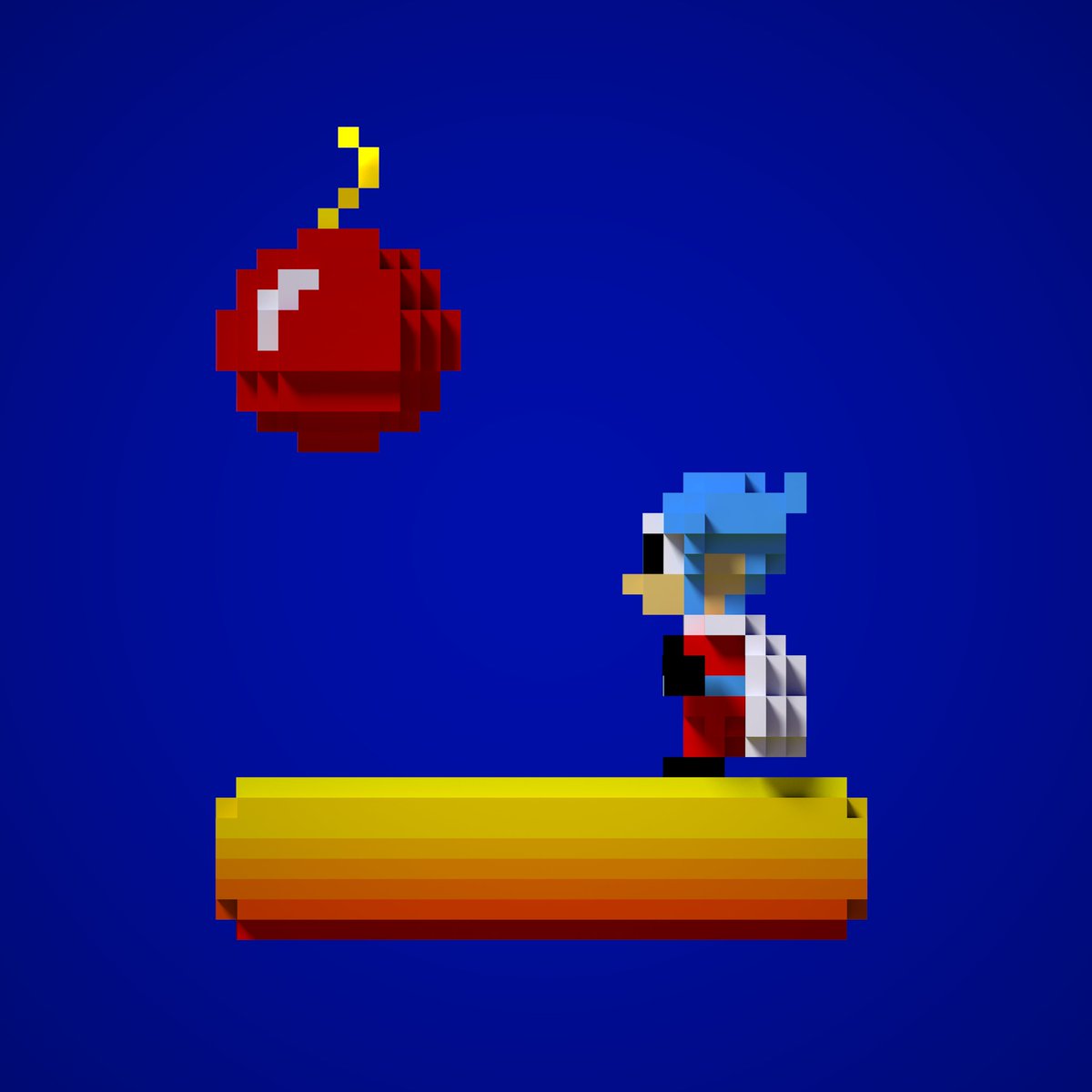 clocky's tweet image. This weekend I discovered #MagicaVoxel and I think I might have already spent too much time with it— so much fun. #RetroGaming #BombJack #Tecmo