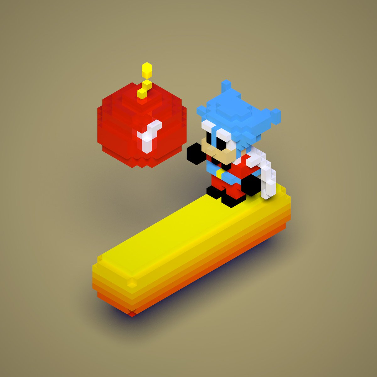 clocky's tweet image. This weekend I discovered #MagicaVoxel and I think I might have already spent too much time with it— so much fun. #RetroGaming #BombJack #Tecmo