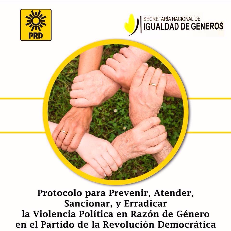PRDMexico's tweet photo. Conoce el Protocolo para prevenir, atender, sancionar y erradicar la violencia política en razón de género en el #PRD 
#IzquierdaHoy 

https://t.co/2a3CzDvDsL https://t.co/T2SkEqN4ny
