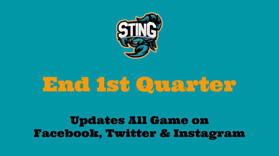 After the first quarter in Framingham, the Sting lead New England 36-32.