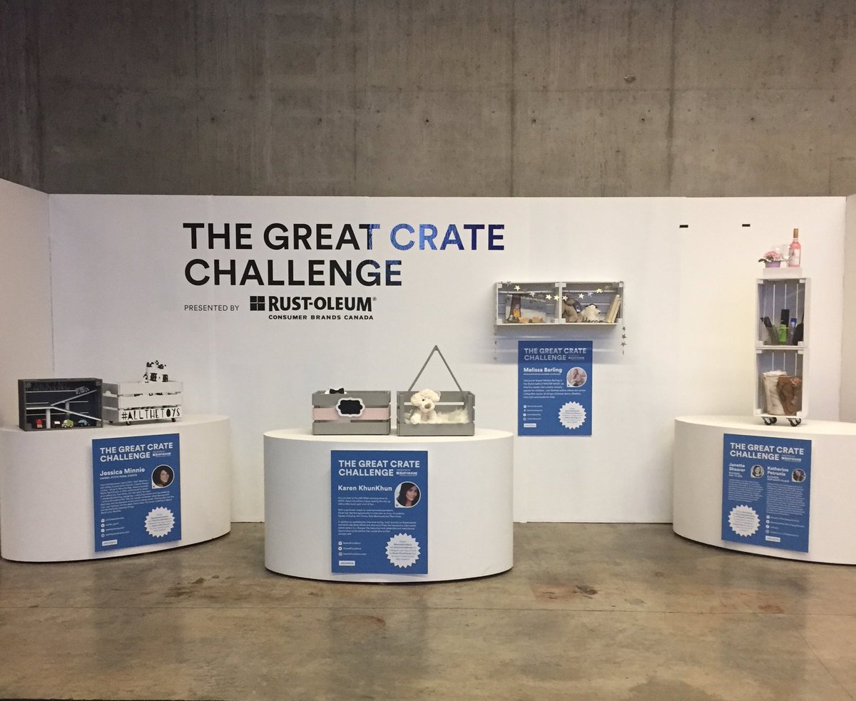 VanHomeShows's tweet photo. There’s still time to visit the Great Crate Challenge! See the incredible creations Vancouver’s finest makers crafted up for #BCHGS18 with the help of @RustOleumCA! https://t.co/y3vIPw06Yw