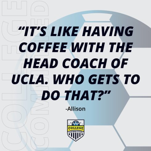 collegecommittd's tweet photo. What better way to round out a weekend of early mornings, long days, and tournament games than a nice cup of coffee with the head coach of UCLA! The best part? You don't even have to leave your couch! 
Sign up today and have @CromwellUCLA 's wealth of knowledge at your fingertips https://t.co/kMj385MBJX