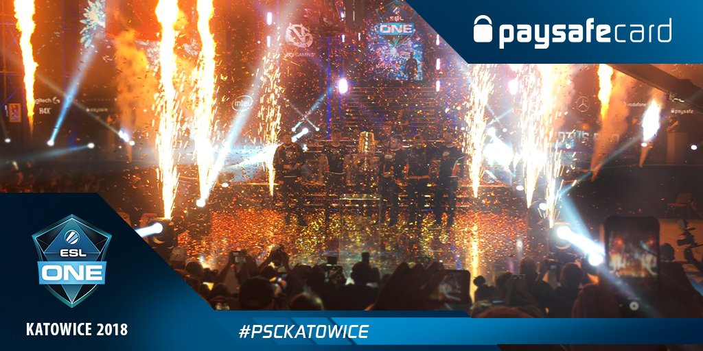 paysafecard's tweet photo. The winner takes it all 🏆 #ESLOne #Dota2 #pscKATOWICE https://t.co/556qFGN524