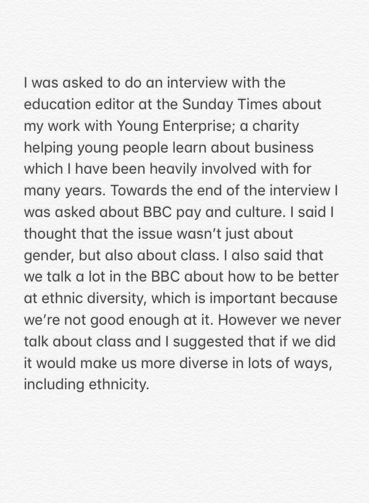 StephLunch's tweet photo. There’s a lot in the press today about my comments on class. Here is what happened: https://t.co/H0rC221BGB