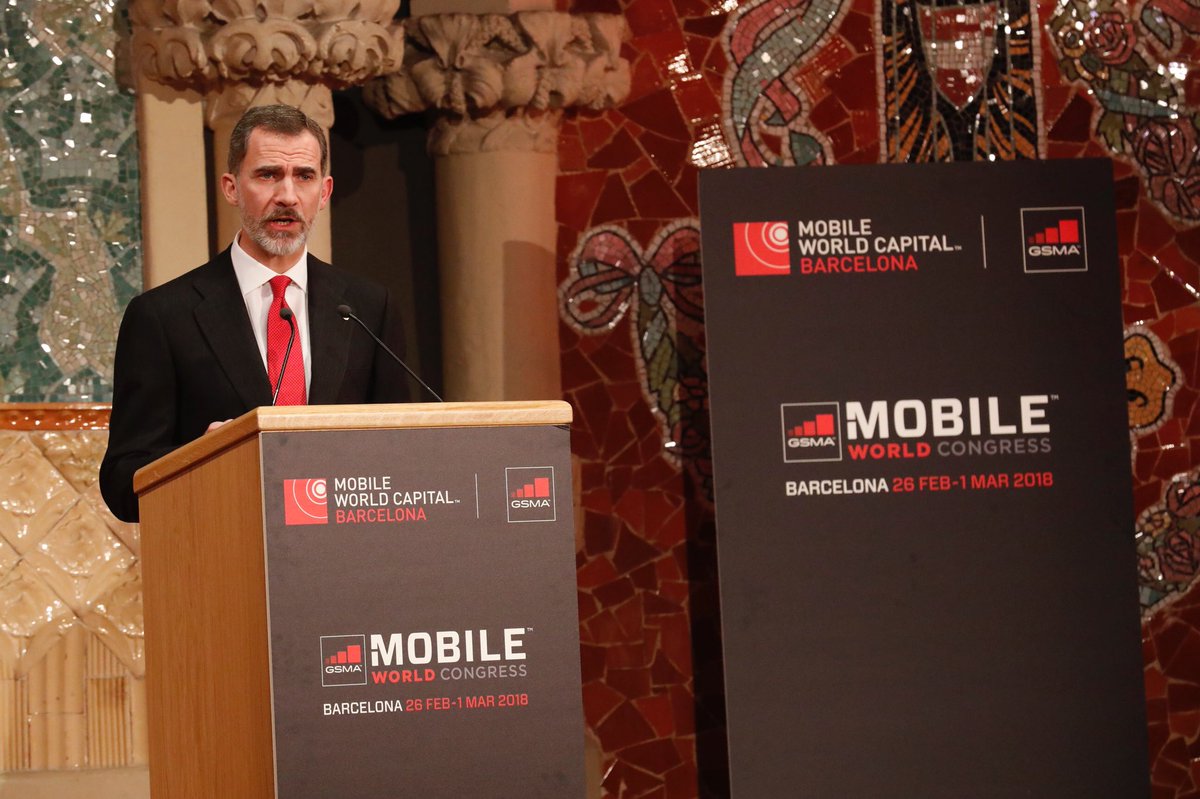 CasaReal's tweet photo. Palabras del Rey en la bienvenida del Congreso Mundial del Móvil GSMA @GSMA @MWCapital https://t.co/Tt7jI2NRw6 https://t.co/hIKyuFQknU