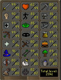 Loganimals's tweet photo. Finally hit 80 base stats :) @OldSchoolRS #OSRS https://t.co/LpqZGZnPFF