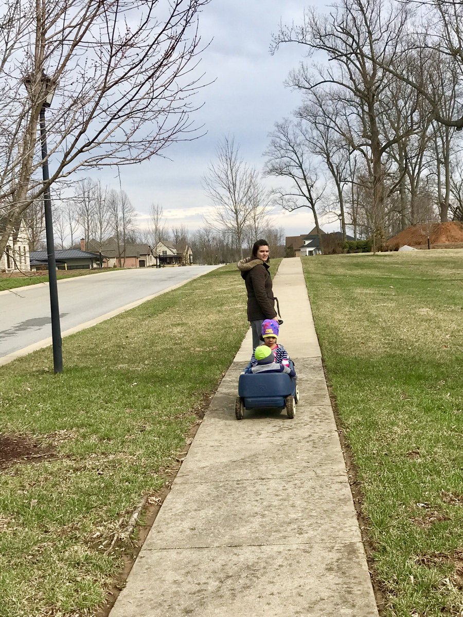 UKDad21's tweet image. A bit chilly but DRY! We got the wagon out and took a family stroll. #springsoon #poplarwoods