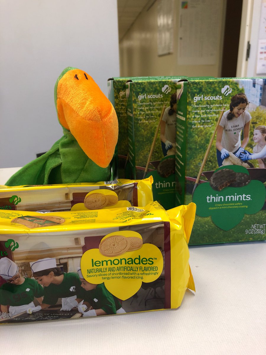 GibbGroupLab's tweet photo. At the Gibb Group, we not only love doing science, we also love empowering girls and young women while satisfying our sugar cravings. @brucecgibb @girlscouts #GirlScoutCookies #handsoffmycookies #researchfuel https://t.co/kGoe6dgZ6p