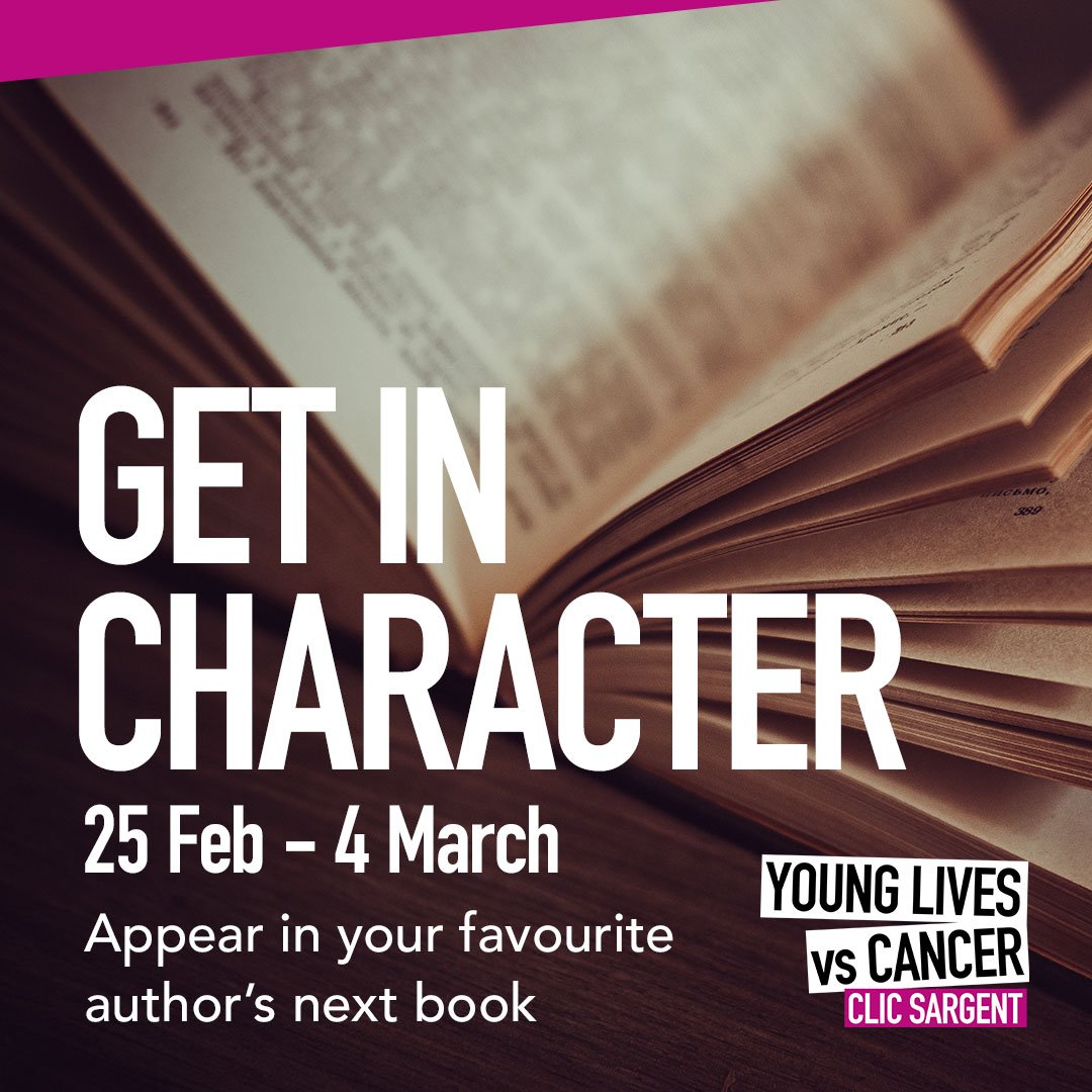 YLvsCancer's tweet image. Here's your chance to get your name in your favourite author's next book. #GetinCharacter is back for another year and bidding starts now &amp;gt; bit.ly/2EGNbb4