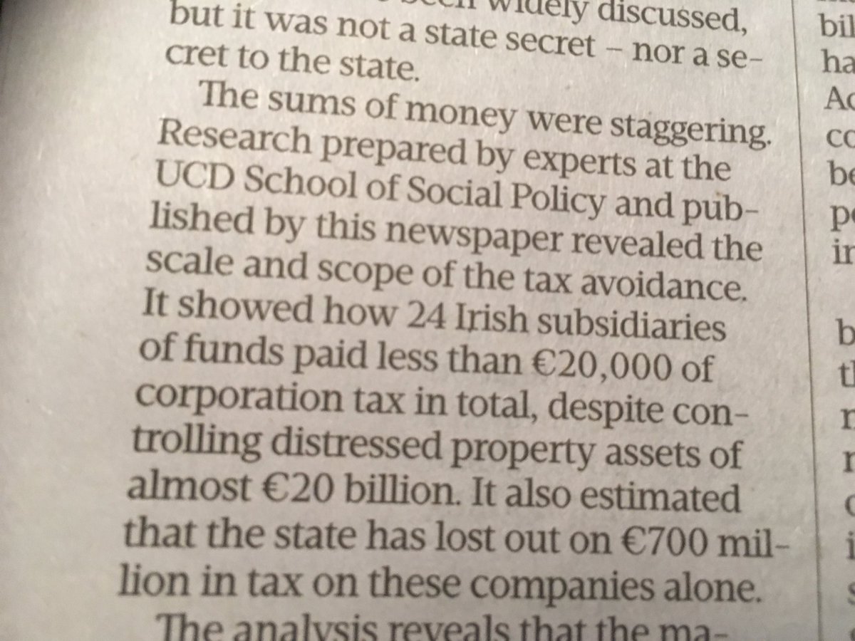 paulodonoghue93's tweet photo. Unreal stuff. It's estimated Ireland has lost out on €700m (!) in tax from #VultureFunds 

https://t.co/Nl5Mc5Ar4B https://t.co/juP12GUhsA