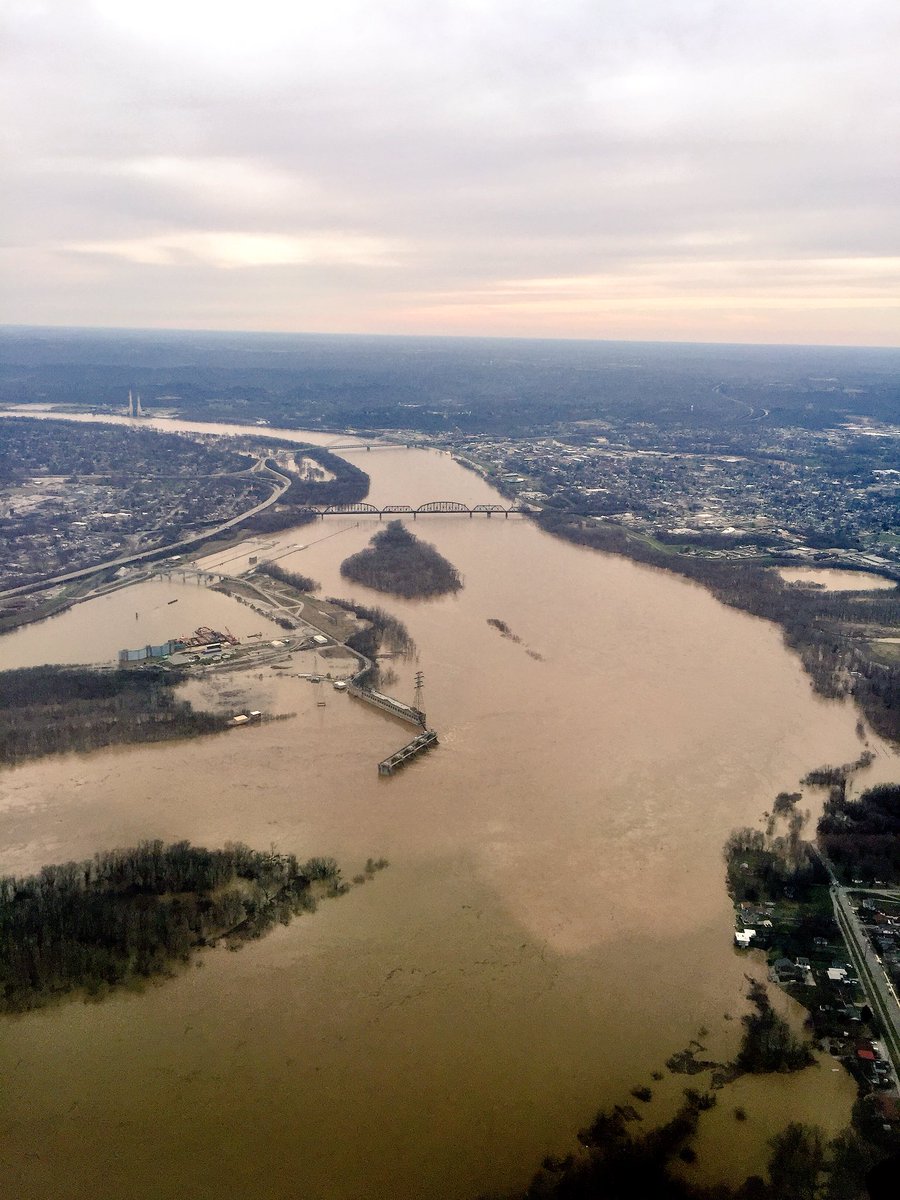Some perspective of the #LouisvilleFlood from our flight in. Hope everyone is safe!
