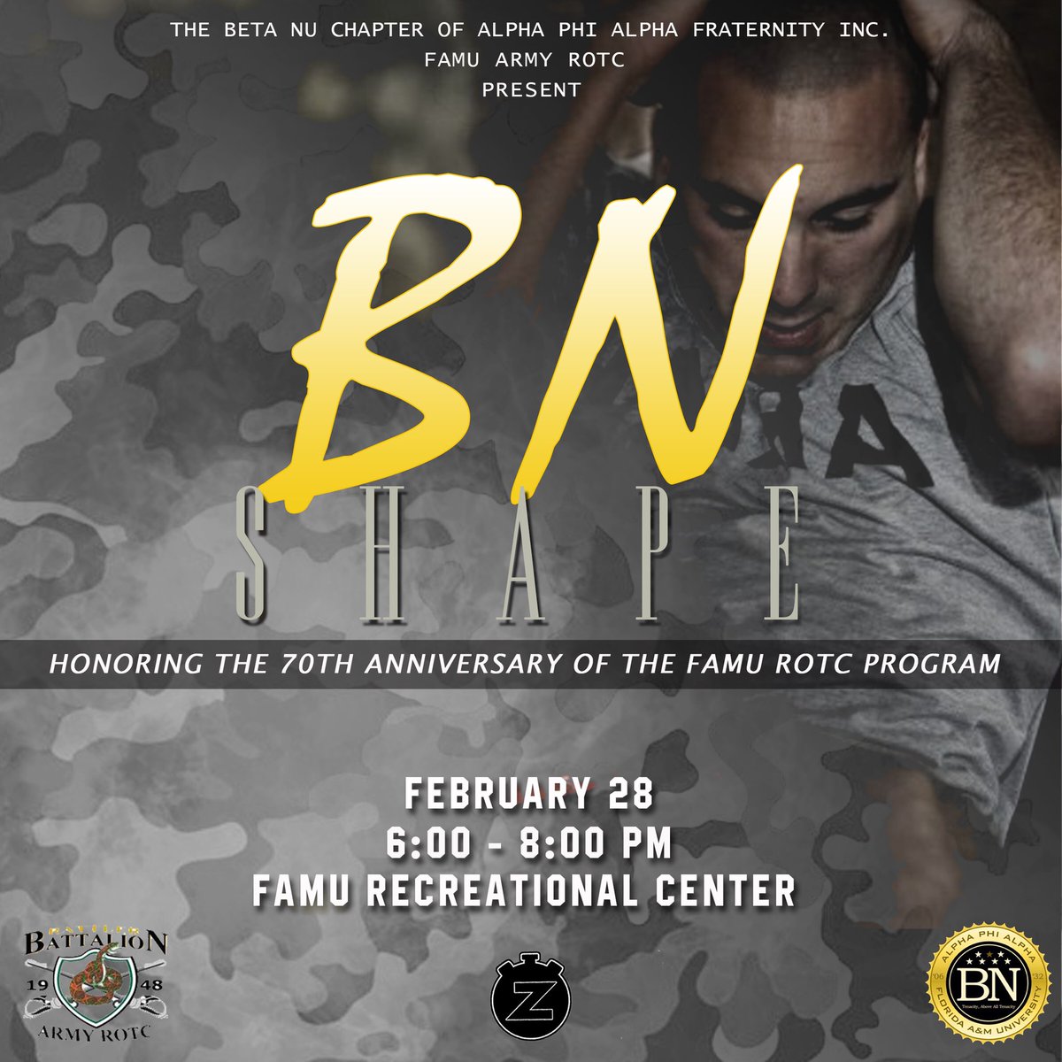 DavidsTwitty's tweet photo. Come Join Us As We Celebrate The FAMU Army ROTC 70th Year Anniversary, BOOTCAMP Style‼️💪🏾 This Wednesday Meet Us At The FAMU Rec Center @ 6PM For A WorkOut You Don’t Want To Miss! Live DJ💽 & Fitness🏃🏾♀️🏋🏾♂️Presented By @ZipSweat #BNShape @FAMU_ROTC https://t.co/DebAA1xPUC
