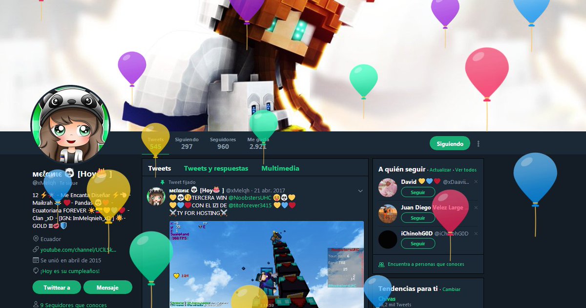 lfernandovqg's tweet photo. Feliz cumple @xMelqh Pásala Genial.. ❤️✌🏽🐼 https://t.co/M7bG0AmvL1