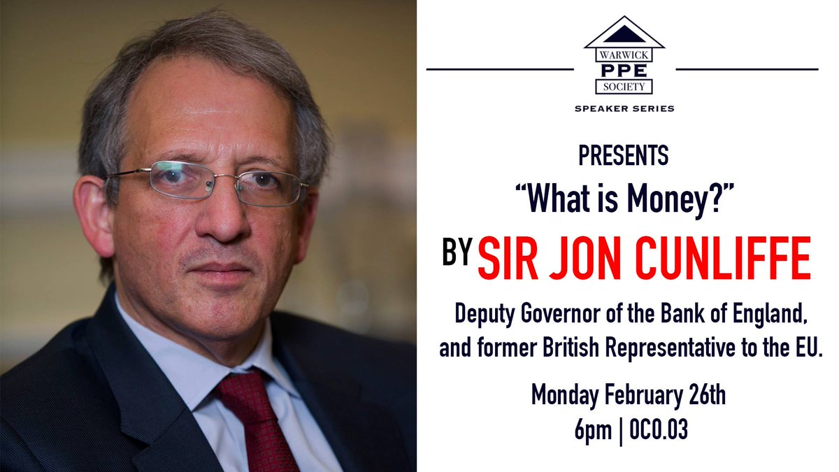 To calm your PPE Society election nerves, we have a talk tomorrow with Sir Jon Cunliffe. He will cover the philosophical strands surrounding the value of money and how it is interpreted in political science...