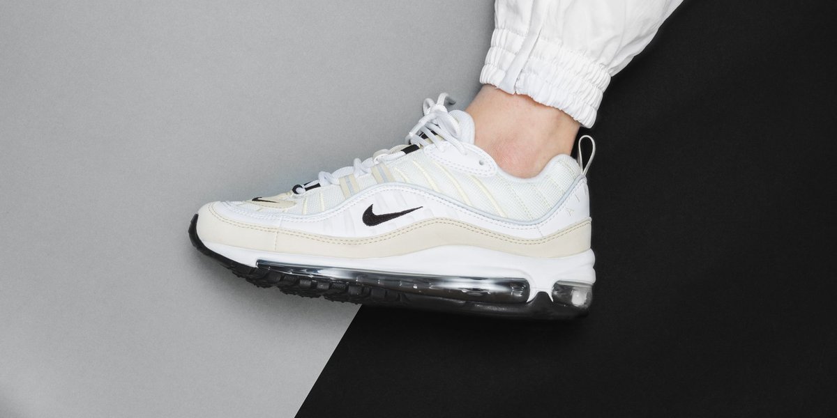 nike women's air max 98 white/black-fossil-reflect silver nike women's air max 98 white/black-fossil-reflect silver