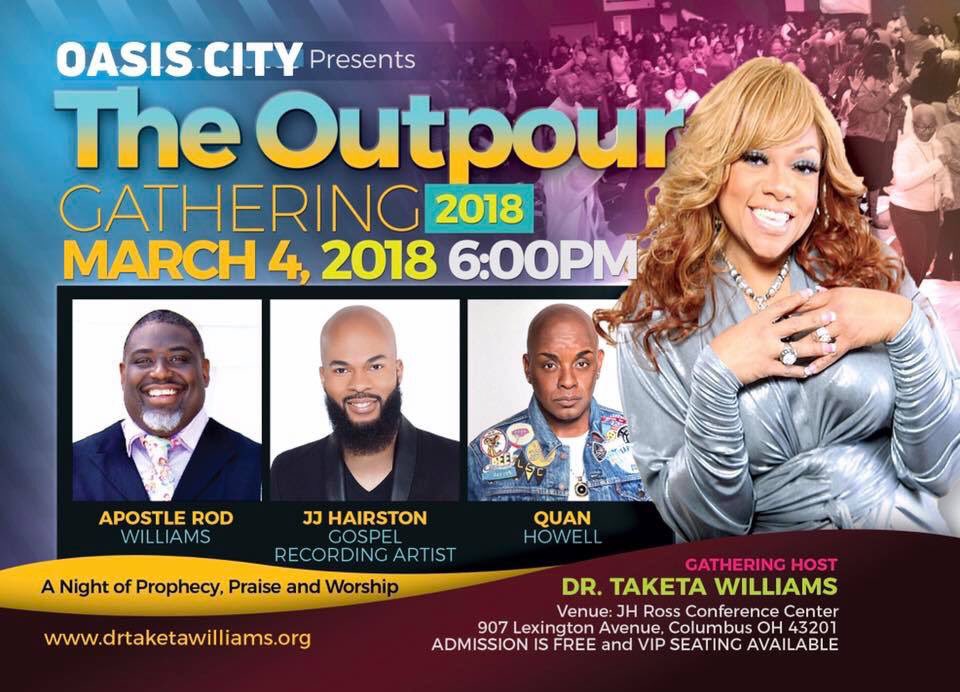 DrTaketa's tweet photo. We Are Sooooooooo Ready for The Outpour Next Sunday, March 4th at 6pm in Columbus Ohio! Gospel Recording Artist JJ Hairston will be joining us! #ColumbusOhio #TheOutpour #YouDeserveIt https://t.co/lIODwz5uet