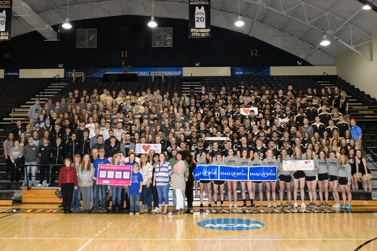 HardingSports's tweet image. There was a special ceremony in the Rhodes-Reaves Field House this afternoon....Alissa had her wish granted....a FAIRY TREEHOUSE! 

The Harding student athletes partnered with Make-A-Wish to grant the wish.