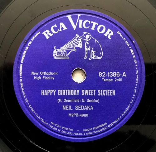 Neil Sedaka - Happy Birthday Sweet Sixteen/ Don\t Lead Me 78 Rpm Brazil Rca 1961  