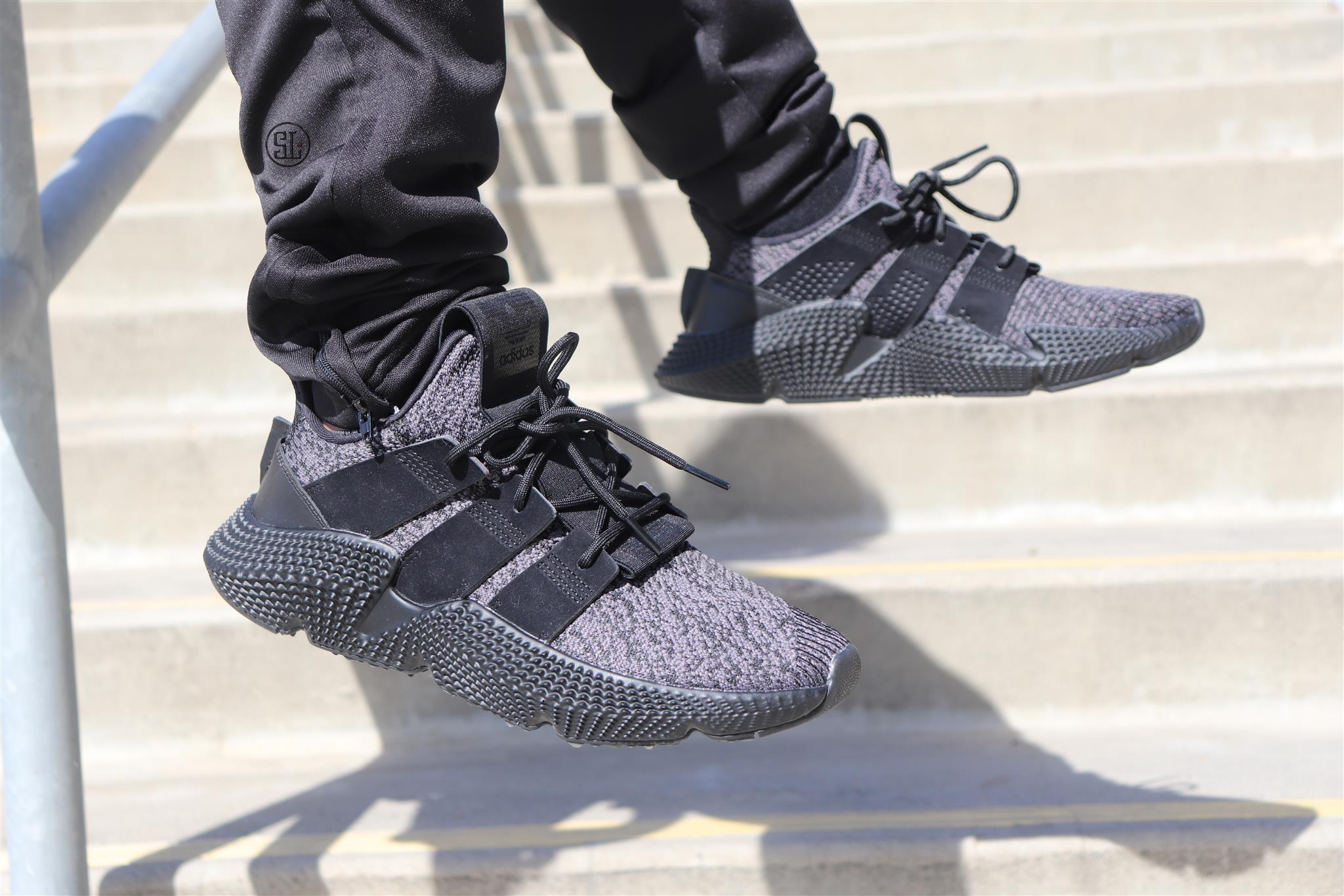 adidas prophere triple black on feet