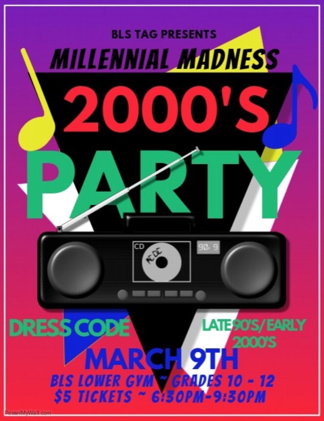 March 9th, BLS Lower gym!! See our Instagram page (@tagbls) for all the info 💃🏽😉