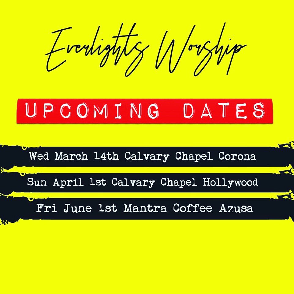 bobfishermann's tweet photo. Our updated event calendar is up 📆 We hope you can join us on one of our dates! Please email us if you’d like us to be apart of one your events: everlightsworship@gmail.com
_______________
#everlightsworship #calendar #events #2018 #worshipband #christianband #jesus https://t.co/yzywN0n294