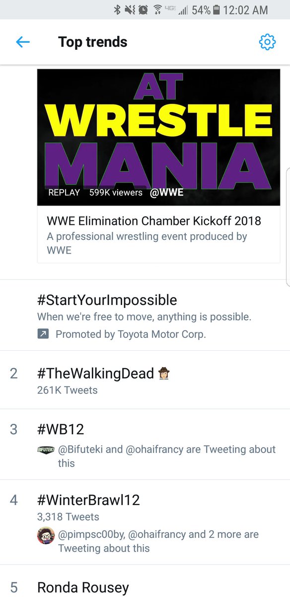 BigEgaming's tweet photo. #WB12 and #WinterBrawl12 both trending at number 3 & 4 right now on twitter!!! https://t.co/IoMwMR2wck